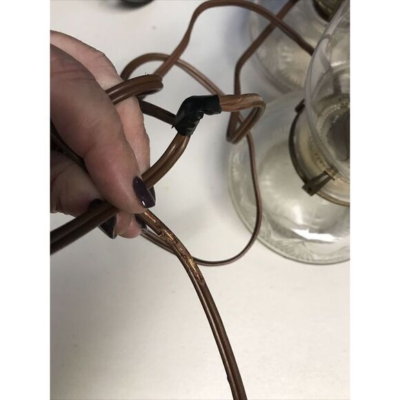 Antique Cast Iron Double Wall Mount Oil Lamp Bracket with two Oil Lamps And Plug - Picture 14 of 14